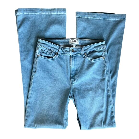 Paige Women’s Genevieve Light Wash High Rise Stretch Bell Bottom Flared Jeans 30 - Picture 3 of 12